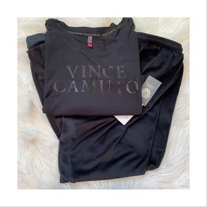 Vince Camuto Lou Pullover & Jogger Velour Lounge Set - NWT - Medium - Black